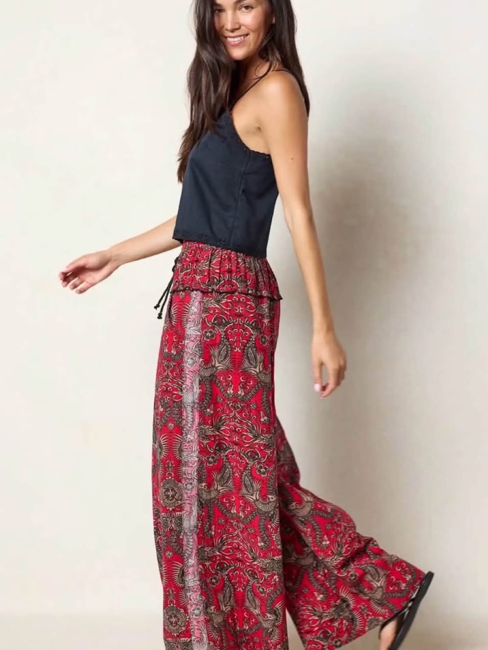 NWT Natural Life Women’s Red Printed Drawstring Lounge Pants